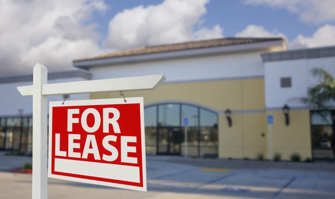 Commercial retail building for lease. Contact a real estate attorney to help with commercial lease negotiations.
