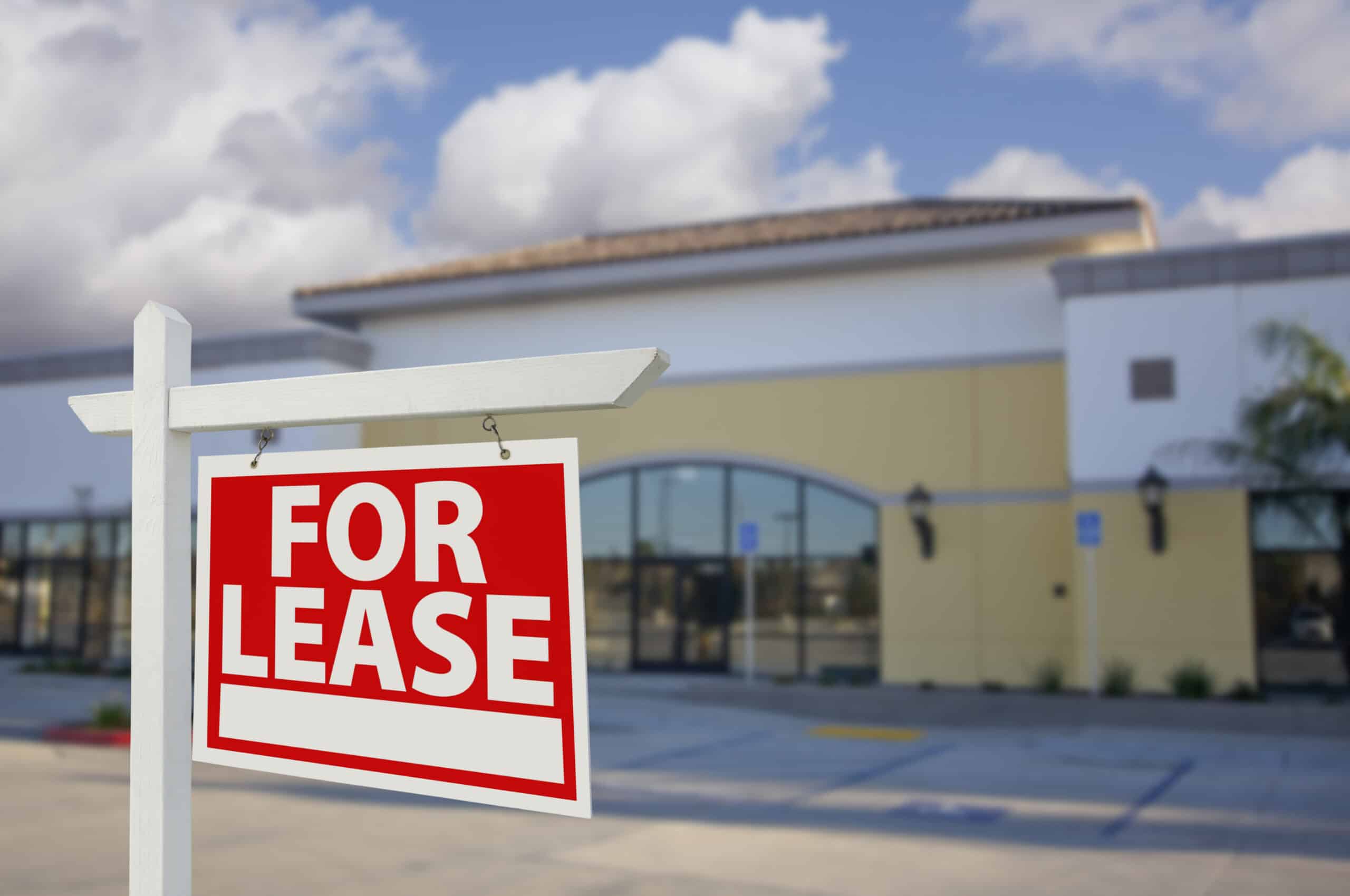 Commercial retail building for lease. Contact a real estate attorney to help with commercial lease negotiations.