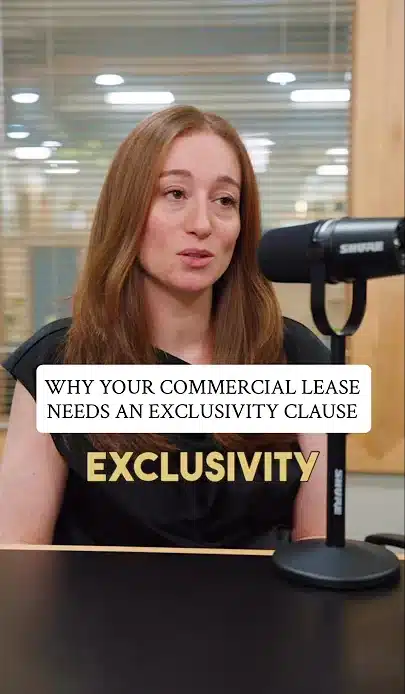 Sabrina Rabban Esq. discussing the importance of exclusivity clauses in commercial leases.