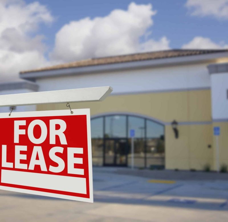 Commercial retail building for lease. Contact a real estate attorney to help with commercial lease negotiations.