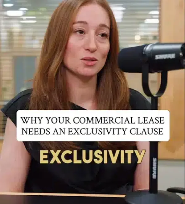 Sabrina Rabban Esq. discussing the importance of exclusivity clauses in commercial leases.