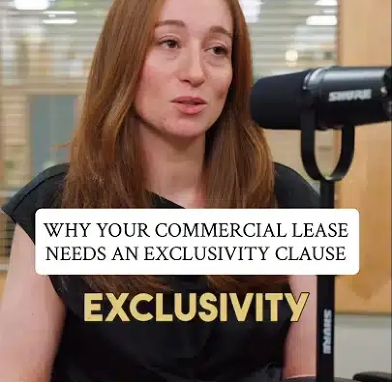 Sabrina Rabban Esq. discussing the importance of exclusivity clauses in commercial leases.